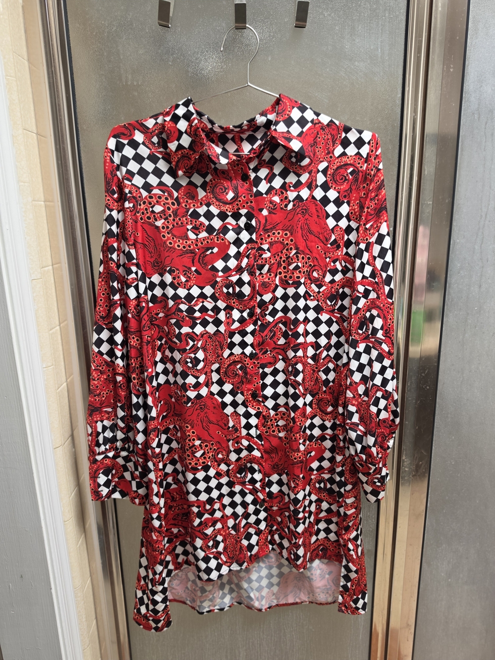 Blackmilk Gothtopus Long Sleeve Work It Shirt Dress